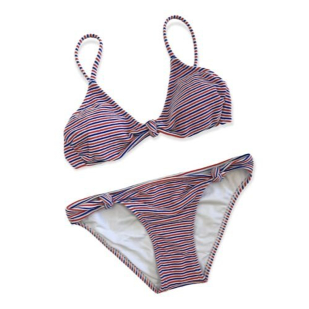 XHILARATION STRIPED RED, WHITE, BLUE BIKINI..! Size L